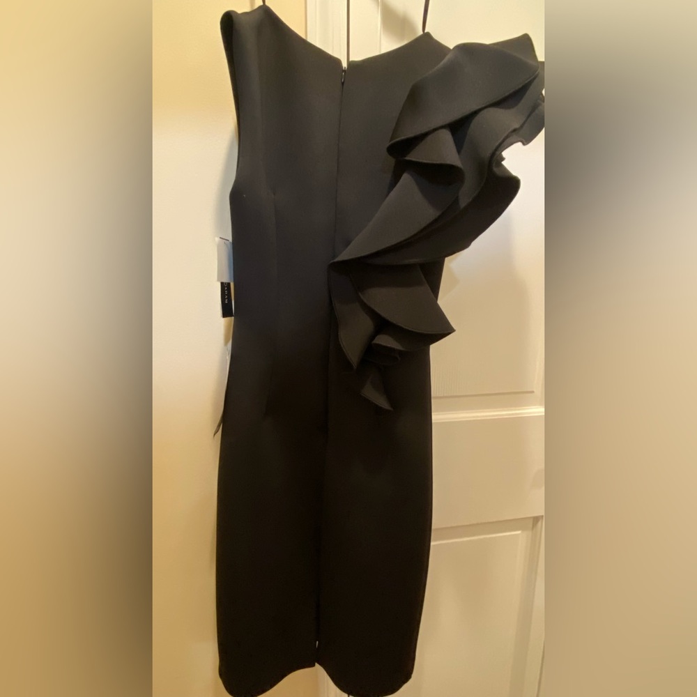 Betsy & Adam Sleek Black Ruffle Dress - Picture 5 of 5